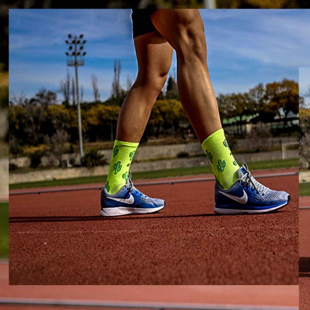 calcetines divertidos y competir en running